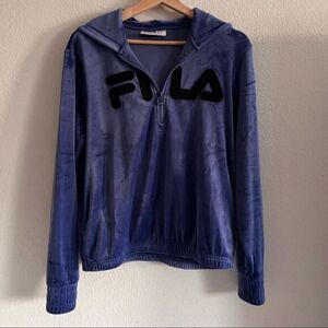 Fila Women's Velour Quarter Zip Hoodie Size S